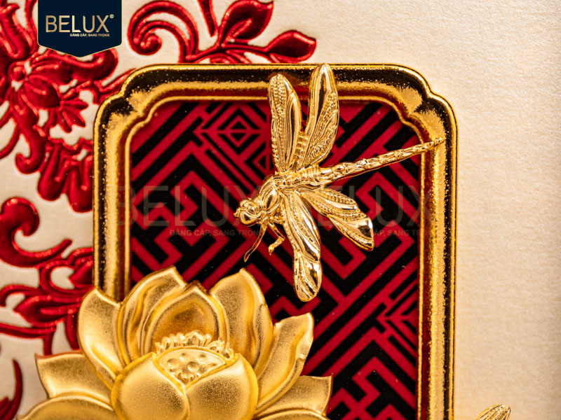 Bộ Tranh Tứ Quý Dát Vàng 24K 26x13cm